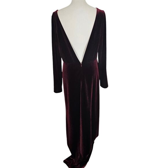 Anthropologie's Jenny Yoo Collection Burgundy Velvet Gown - Picture 6 of 12